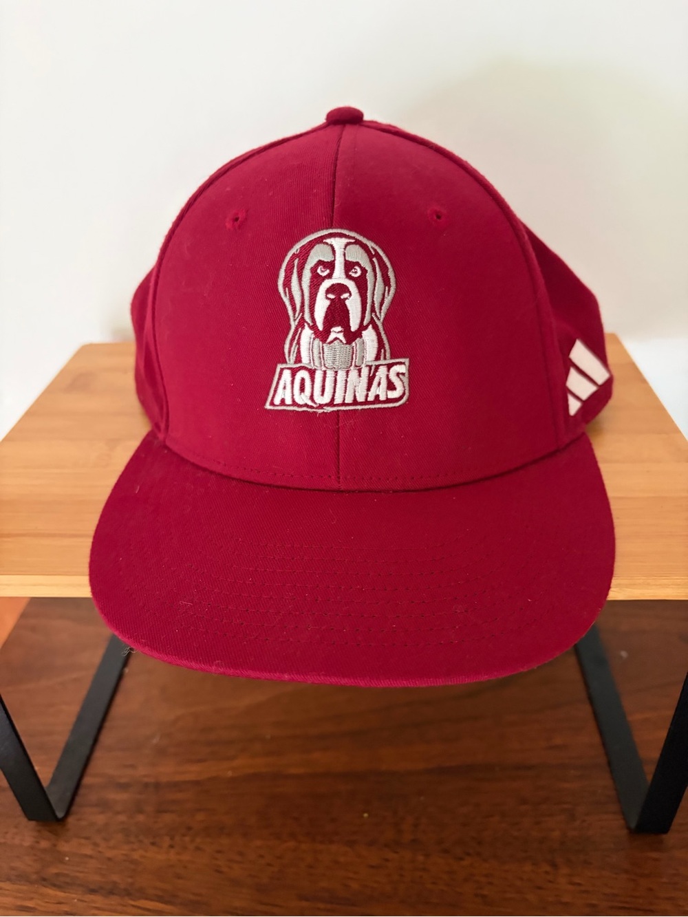 Aquinas Saints College Adidas Dog Logo maroon Baseball Cap. Adjustable. Catholic